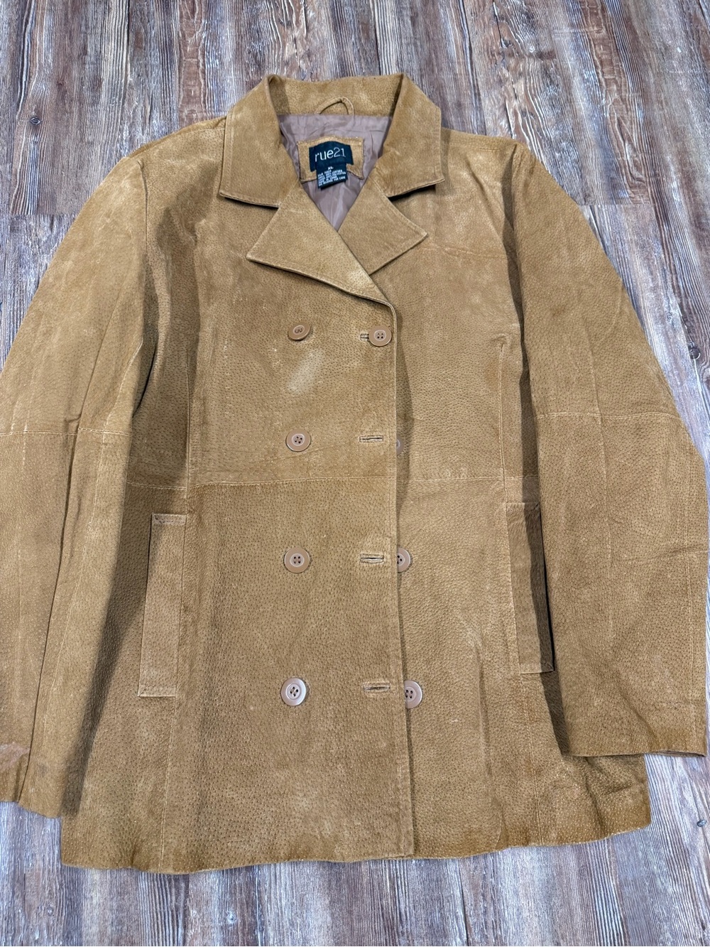 Vintage Y2K Rue 21 tan leather jacket size XL